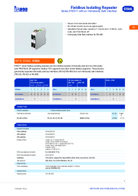 Thumbnail of document Data Sheet - 9185/11 Fieldbus isolating repeater